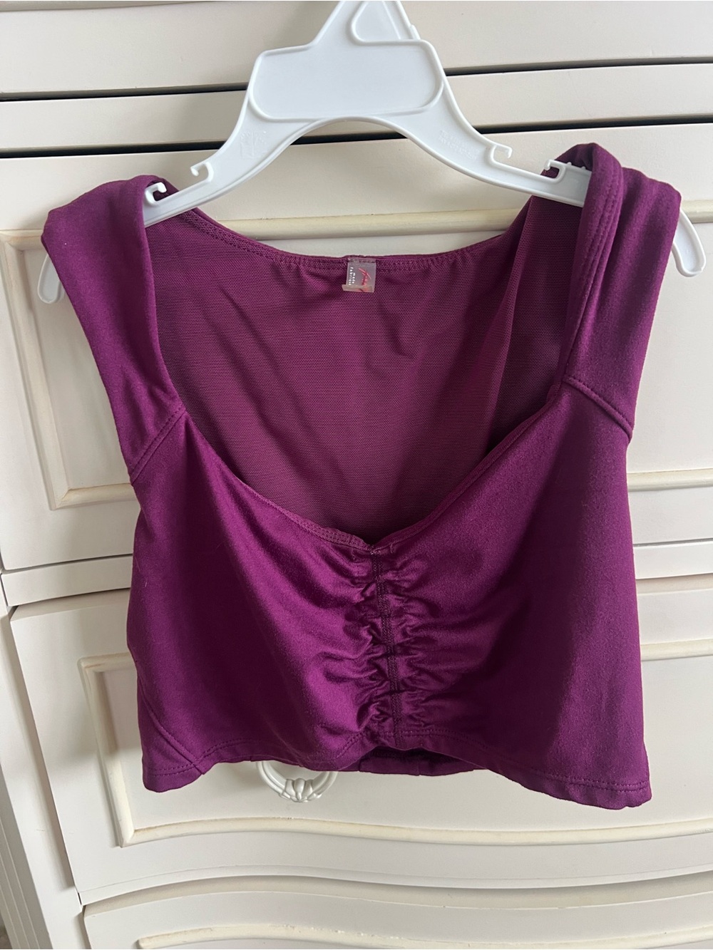 Free People Plum Ruched Athletic Tank Top